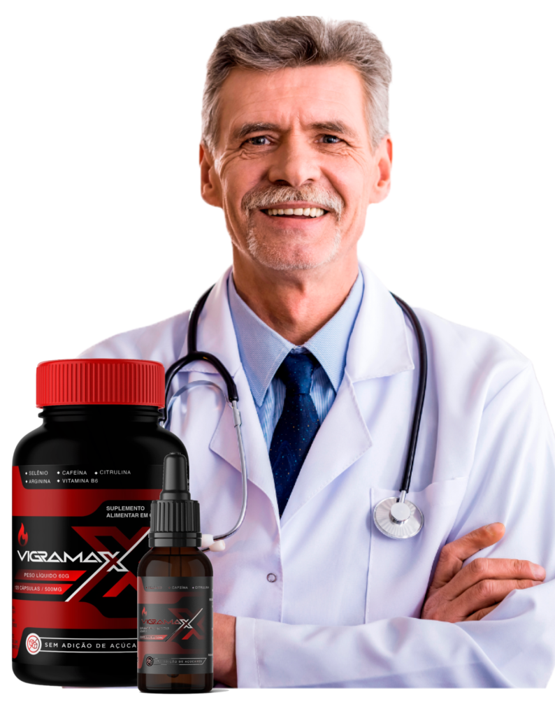 Doutor apresentando o produto VigraMax